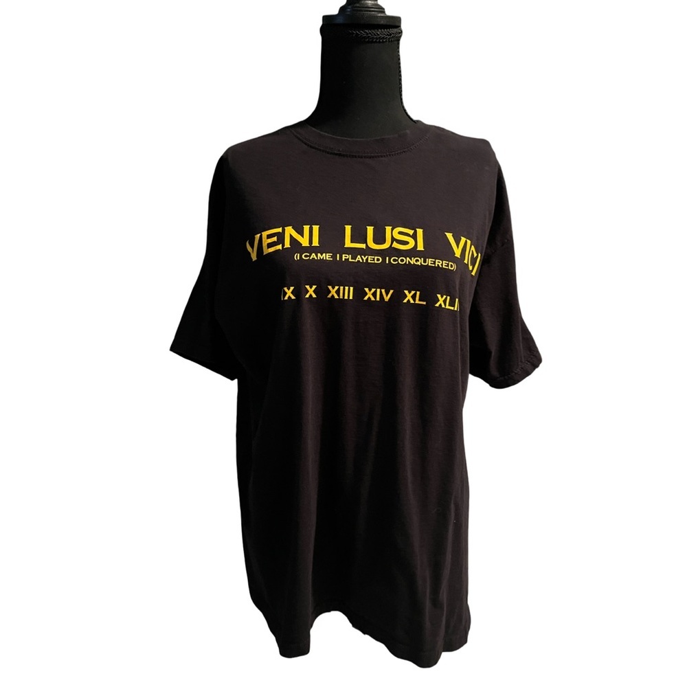 Steelers Bar in Rome Italy Black Tee with Yellow Graphic